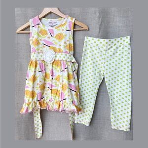 Kids Floral Matching Set - Pink and Yellow